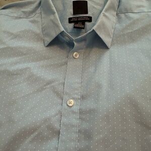 H&M Sky Blue Dotted Dress Shirt